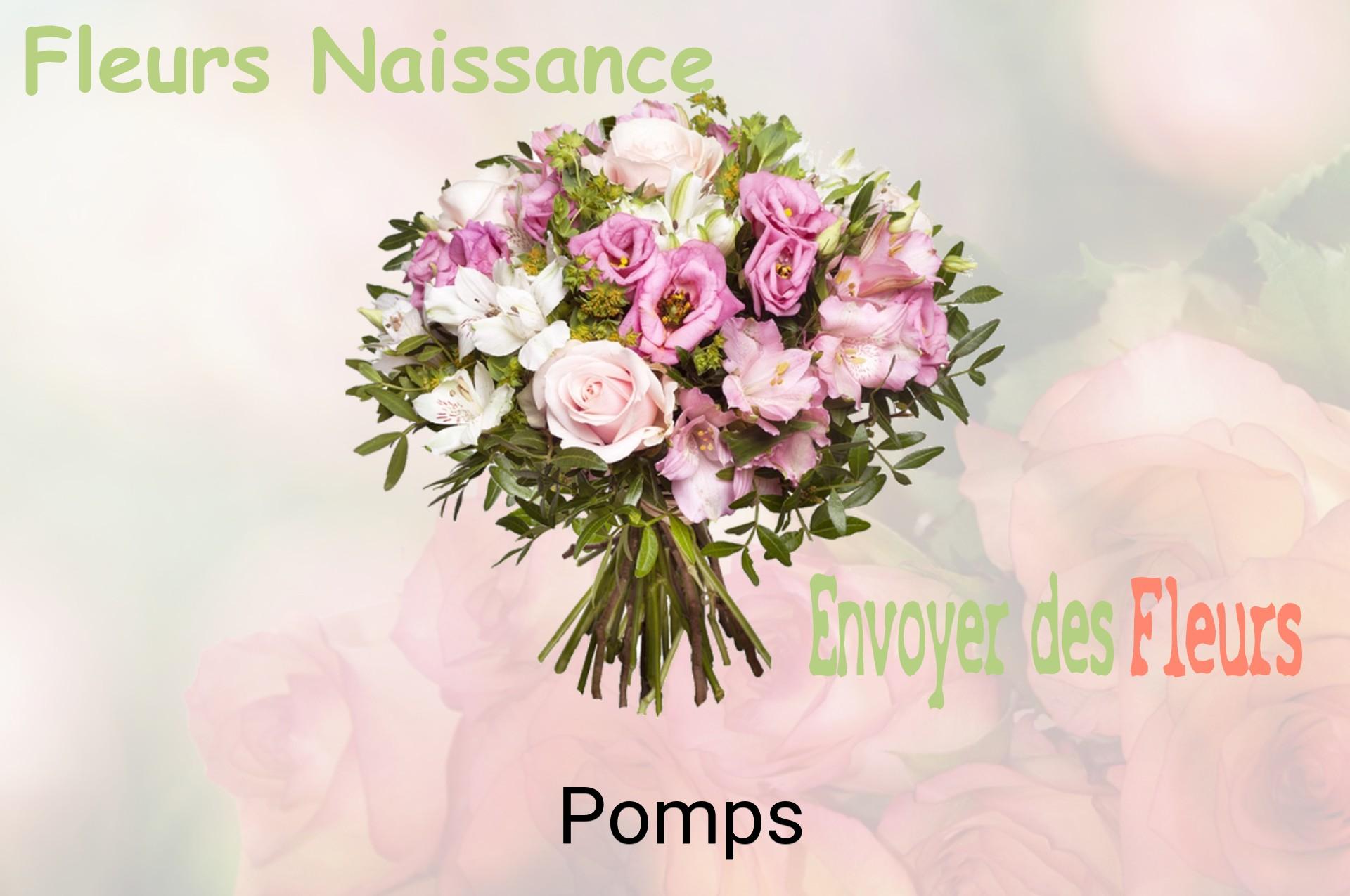 Bouquet de fleurs de naissance livré à Pomps