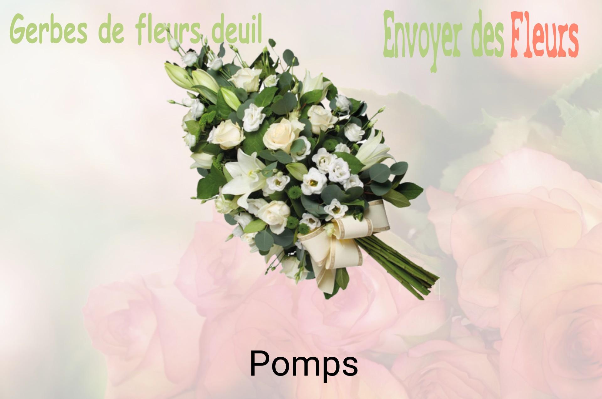Gerbe de fleurs de deuil livrée à Pomps